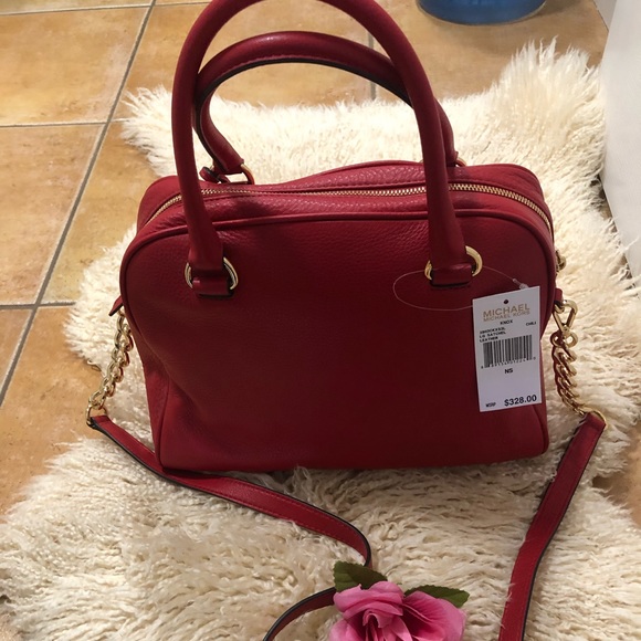 MICHAEL KORS Knox Chili Large Satchel Leather - Picture 2 of 8